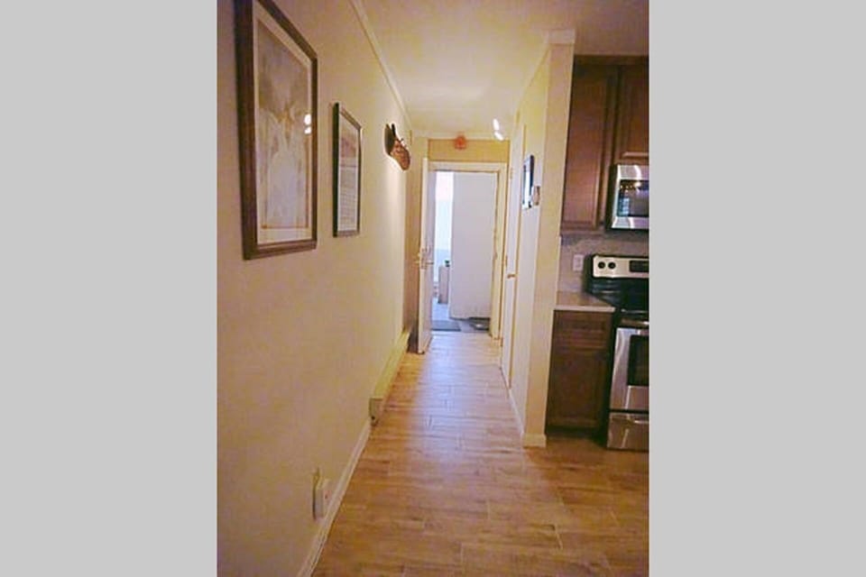 New wood grain tiled floor.  