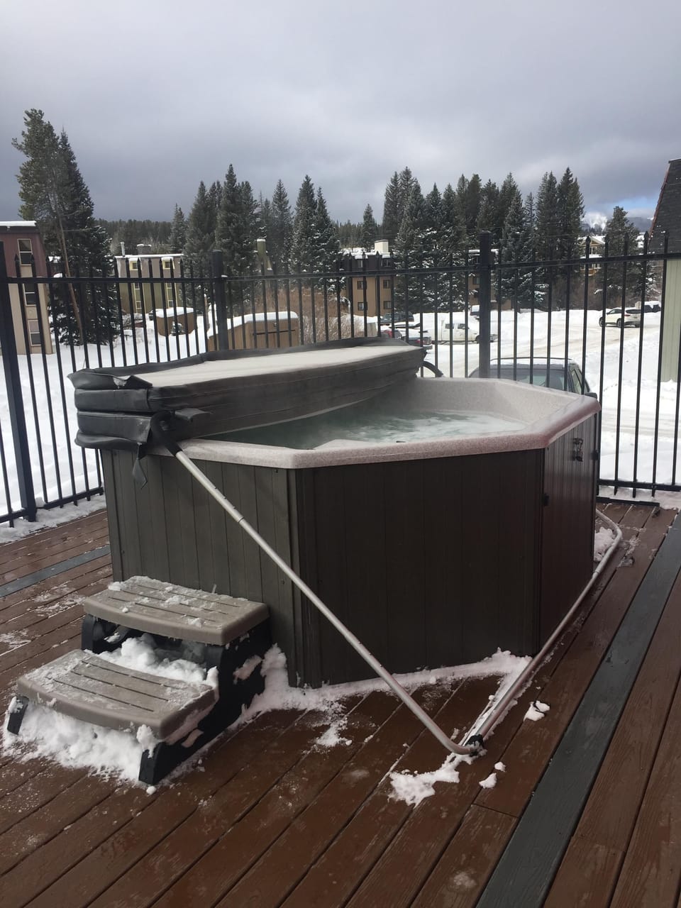 Outdoor hot tub at clubhouse, just steps away