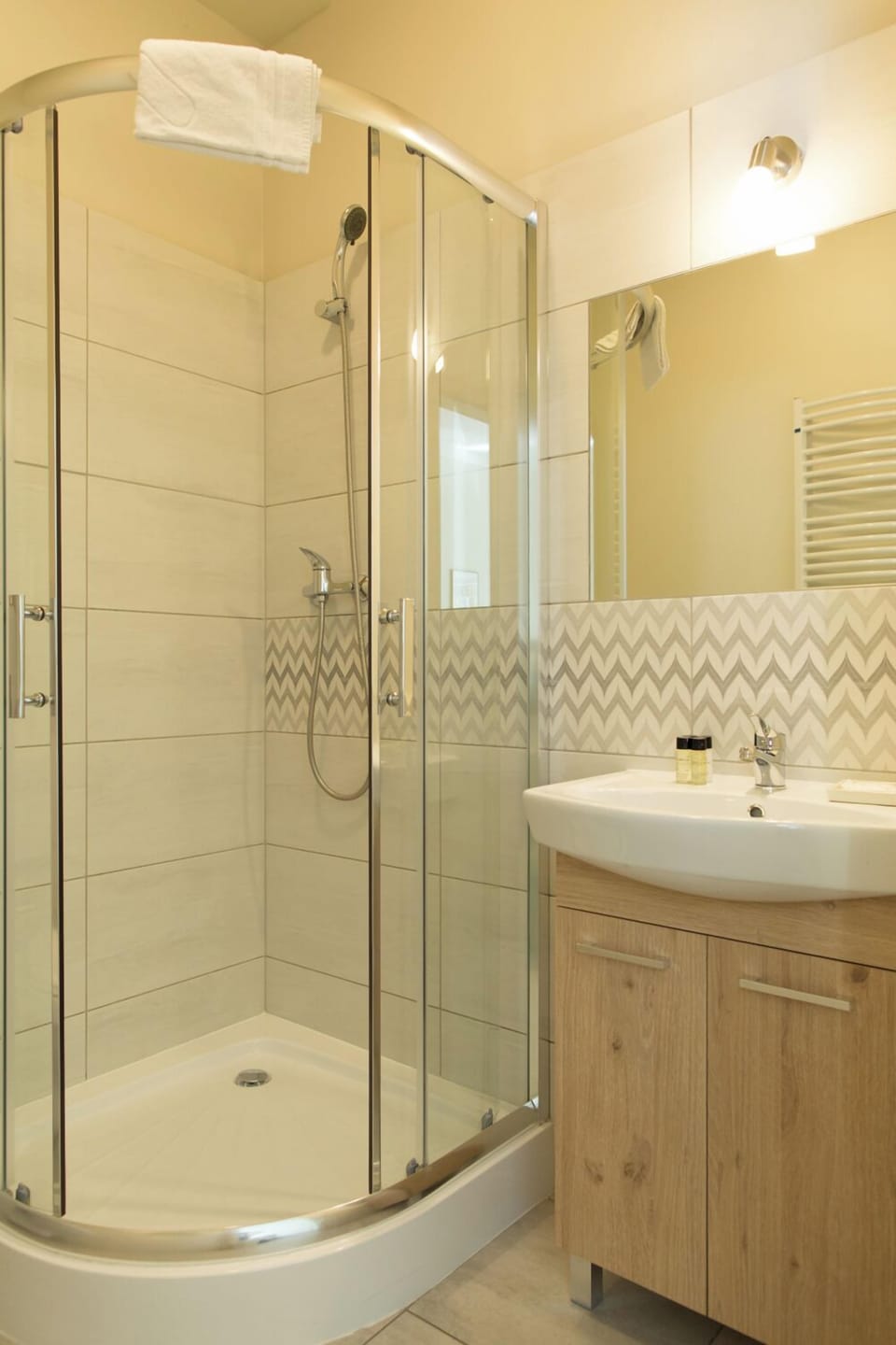 Free toiletries, hair dryer, towels
