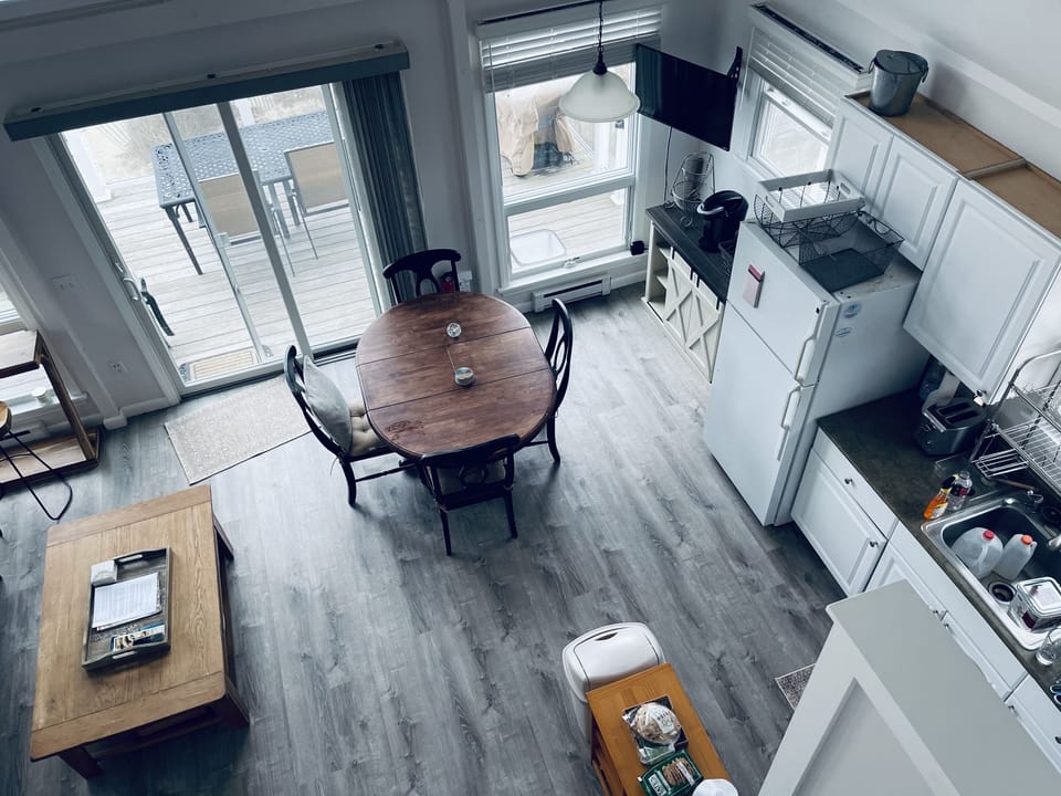 dining area and kitchen from loft