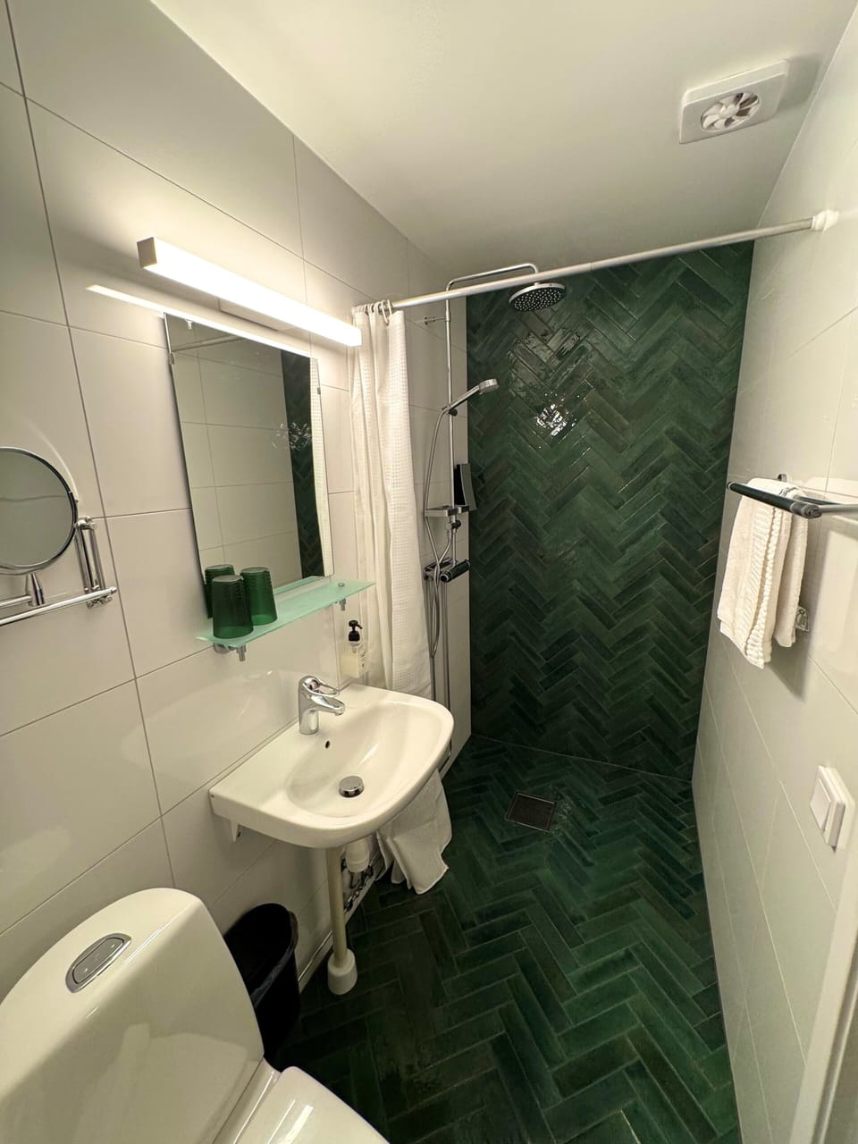 Double Room | Bathroom | Shower, hair dryer, towels