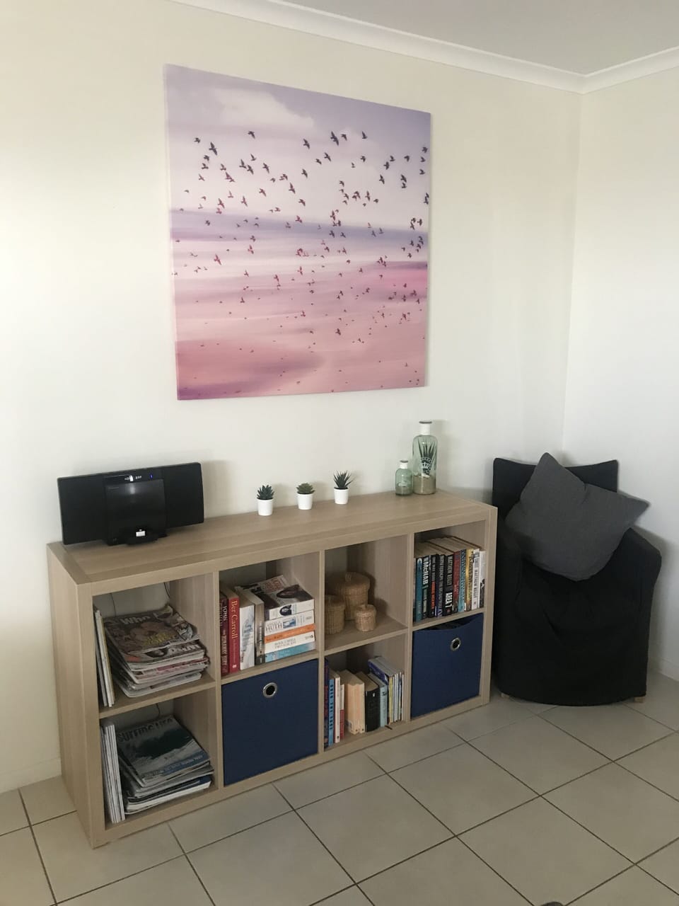Upstairs lounge bluetooth stereo, magazines, books, puzzles and games