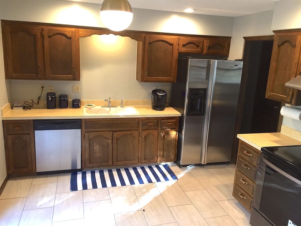 Your kitchen has a keurig, coffee pot, and much more!