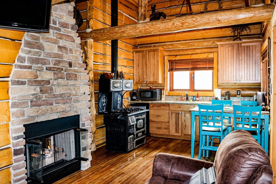 Full Kitchen and Living Area.