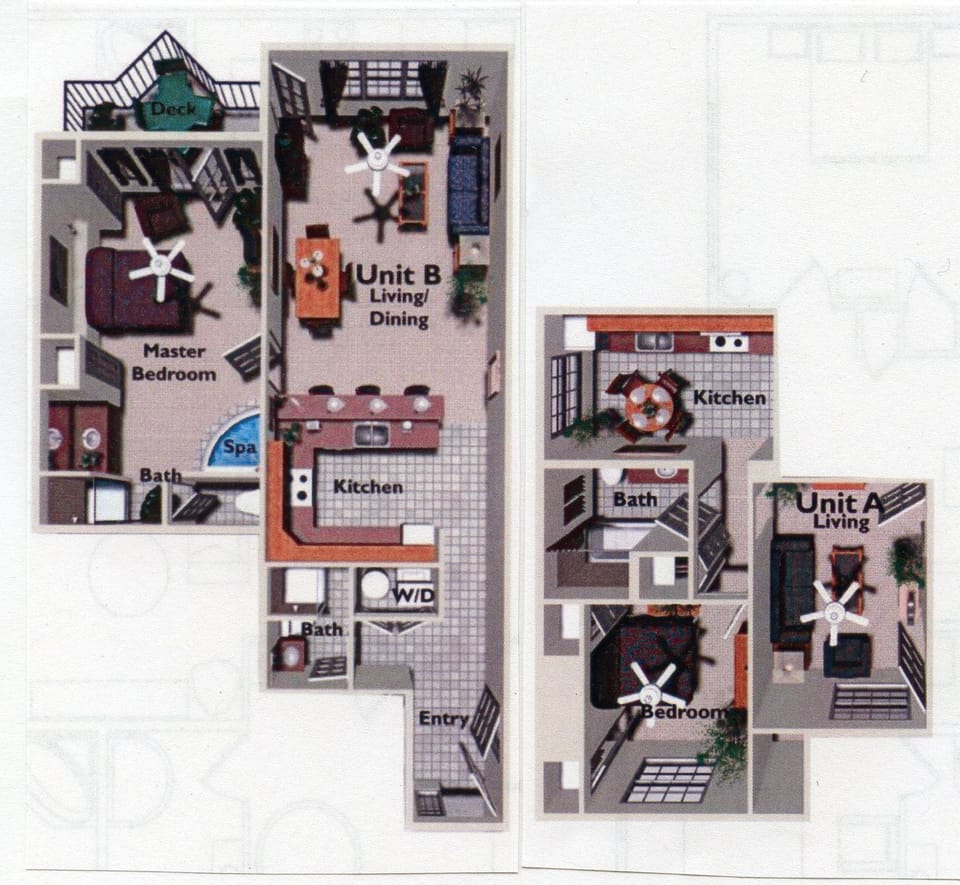 This rental is for unit B sq. feet 949