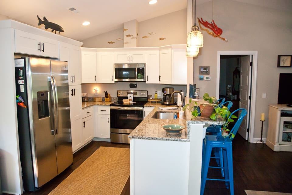 The kitchen is fully-stocked with everything you'd possibly need!