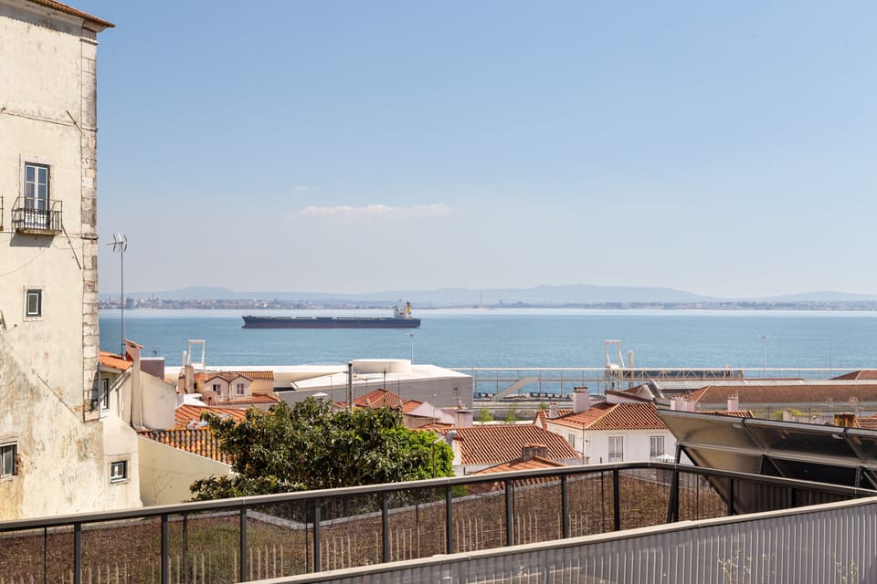 View from the balcony (two traditional Lisbon balconies)