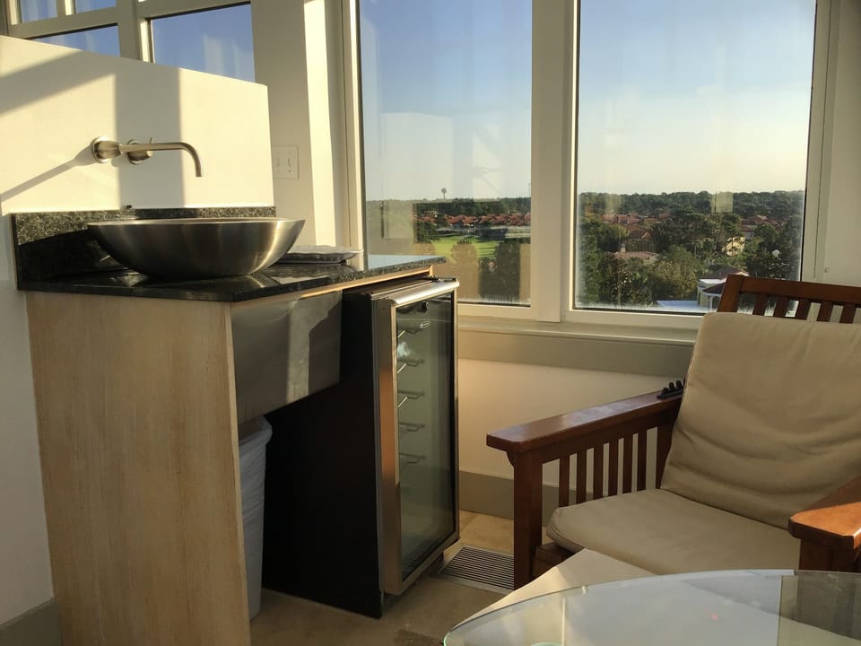 Crowe’s nest wine fridge and sink