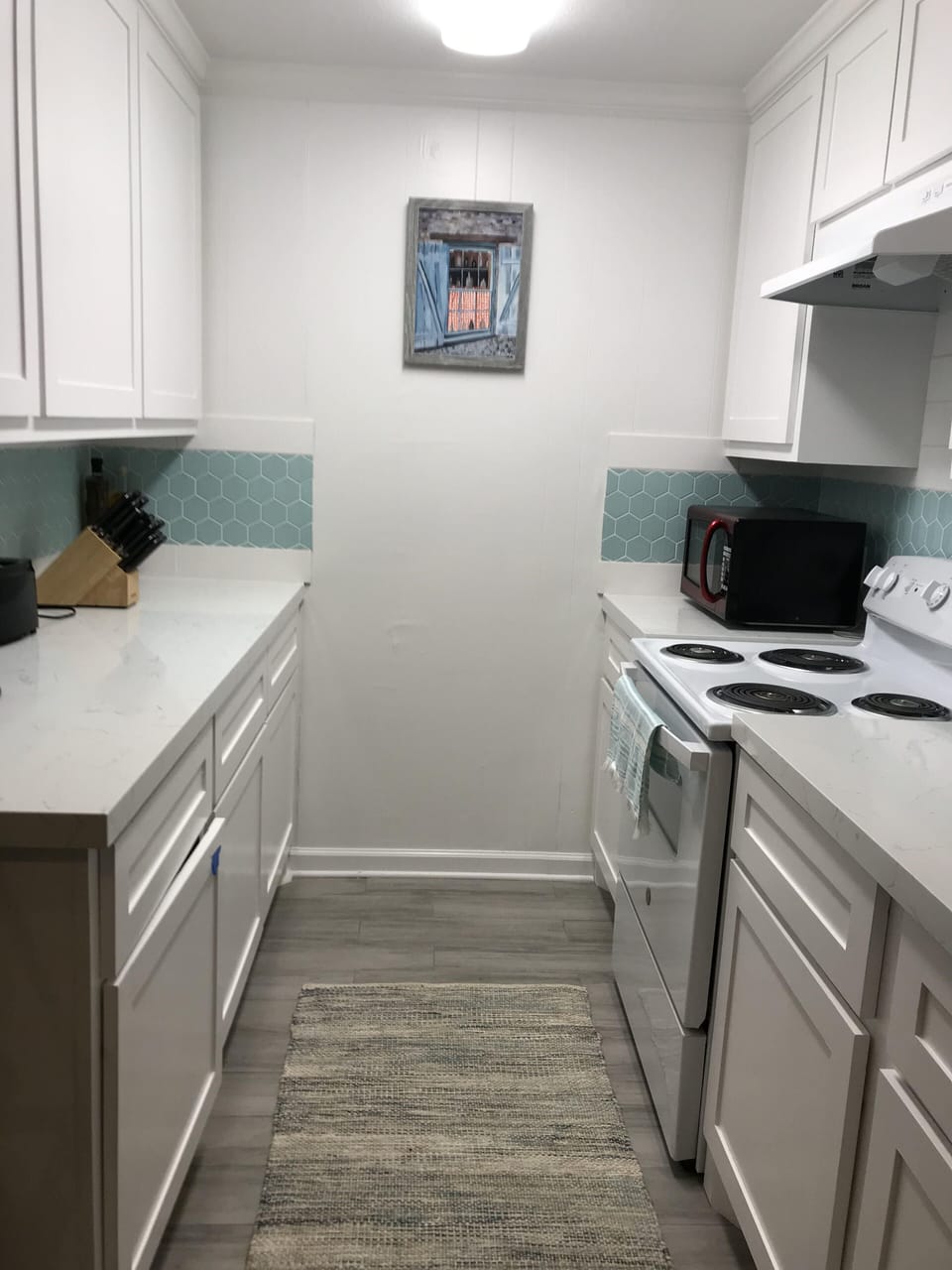 Newly remodeled open kitchen, quartz countertops, new appliances.