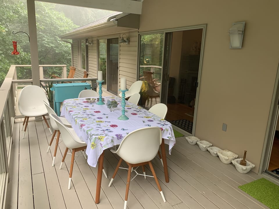 Outdoor dining off of main living area