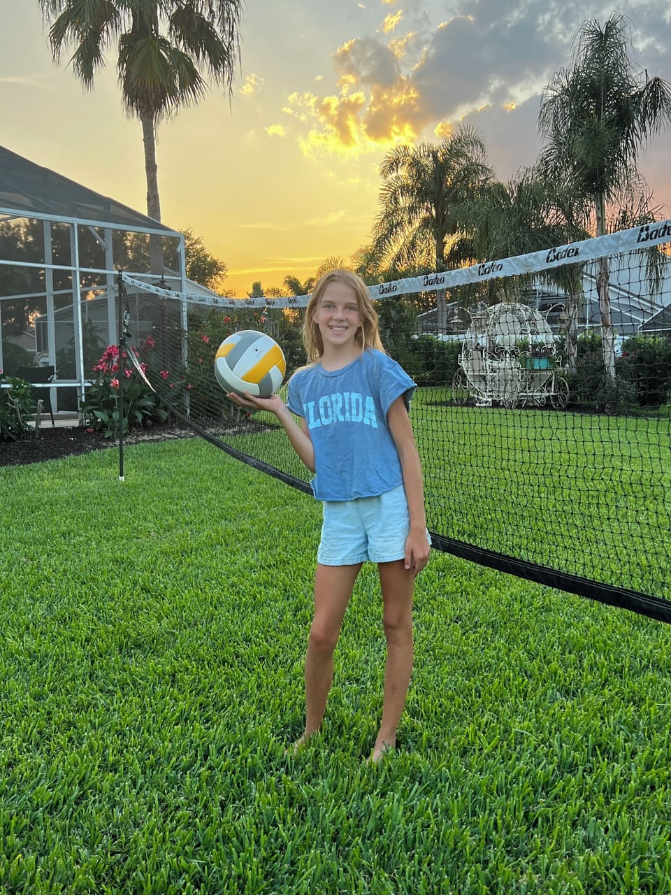 Volleyball, anyone?  This huge, dream backyard has it all!