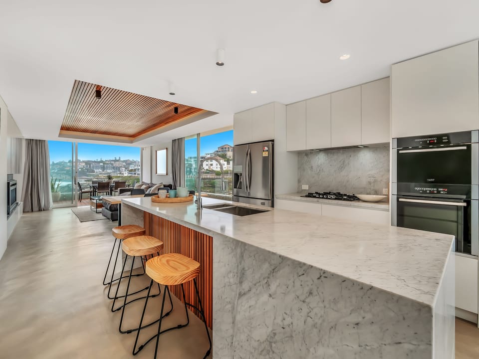 3 Bedroom Ocean View Apartment  | Private kitchen | Full-size fridge, microwave, oven, stovetop