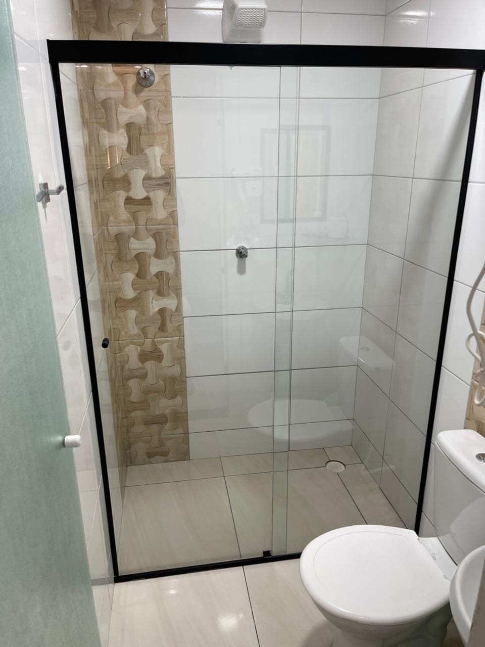 Shower, slippers, towels