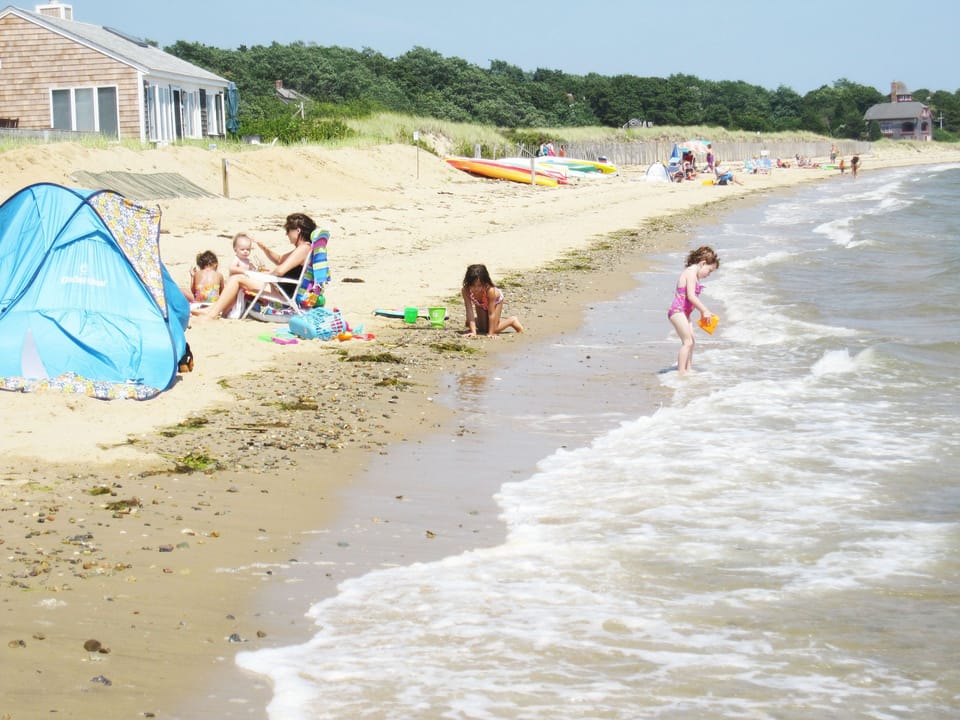 Facing East 
on our 'Sea Shells' beach 