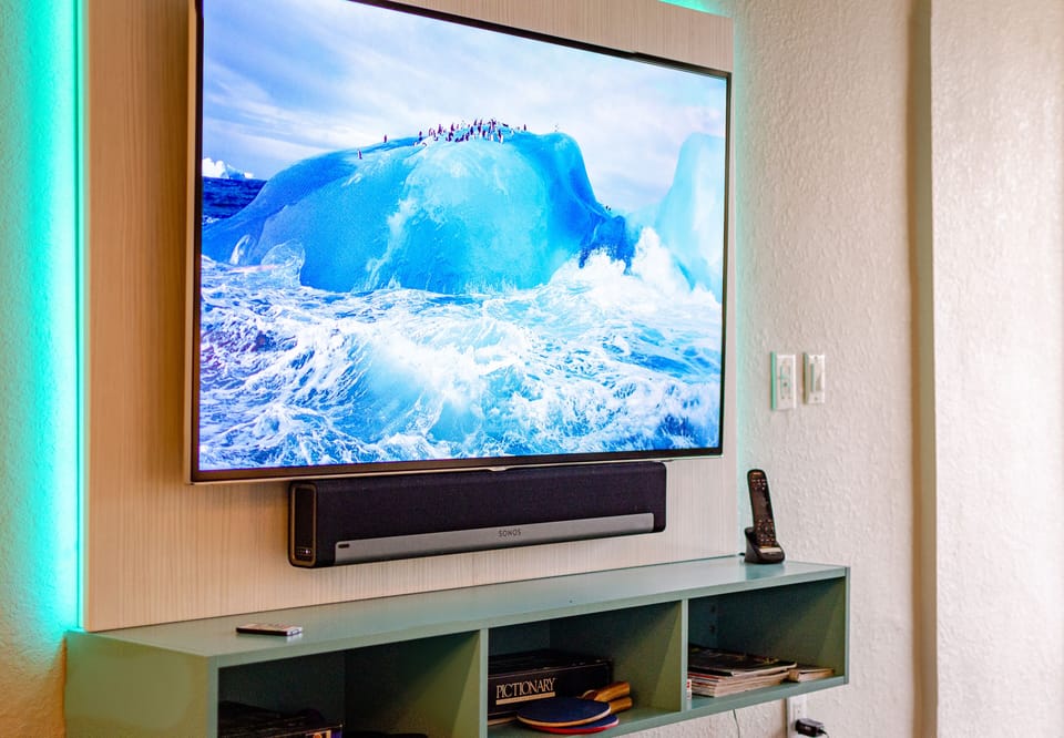 60" flatscreen TV with Sonos Soundbar