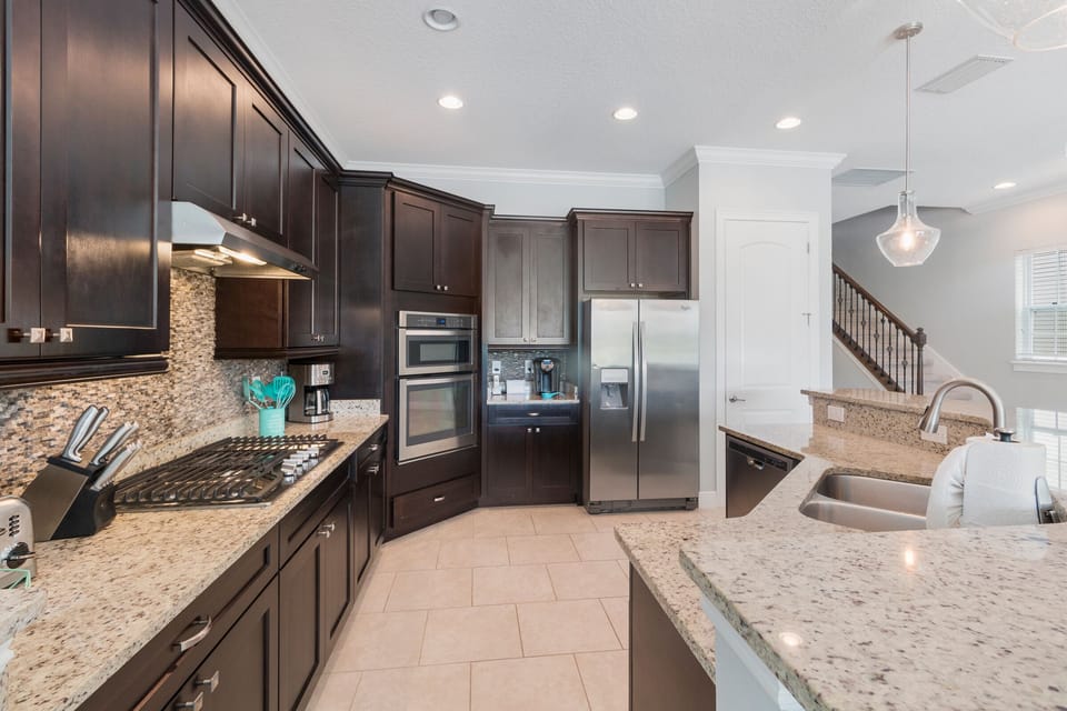 The kitchen is fully equipped to ensure family meals are a breeze