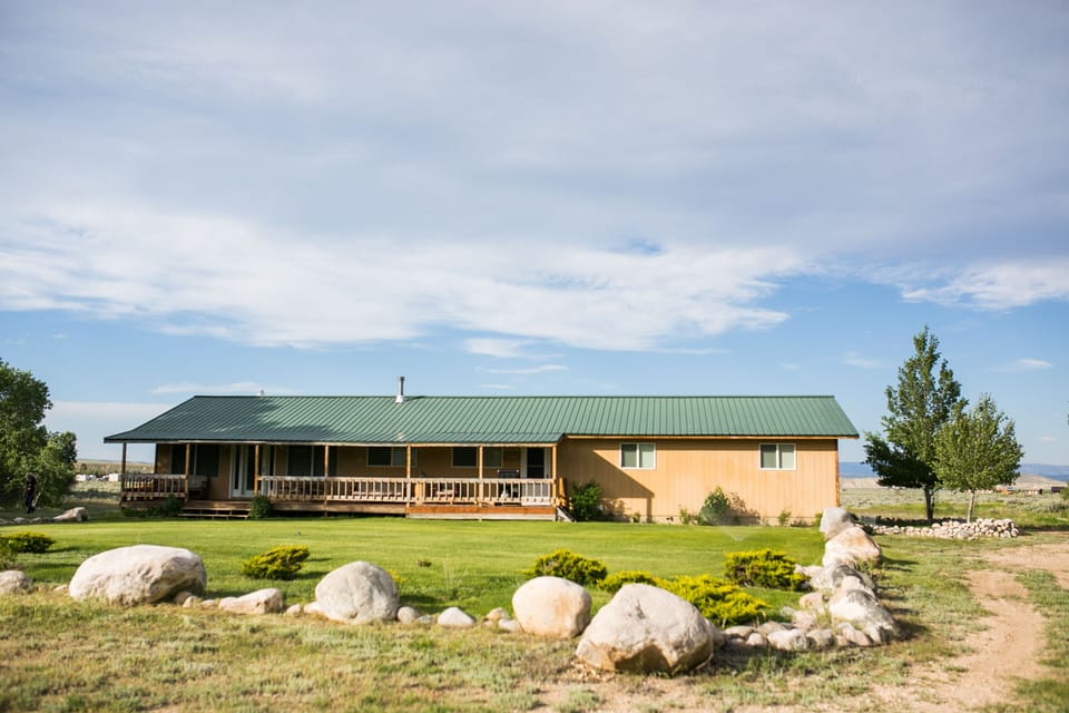 Front of the house with the long porch.