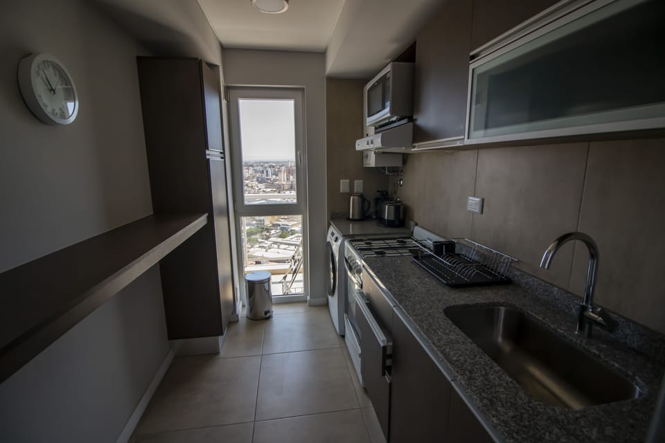 Standard Apartment, 2 Bedrooms, Non Smoking, City View | Private kitchen | Full-size fridge, microwave, oven, stovetop