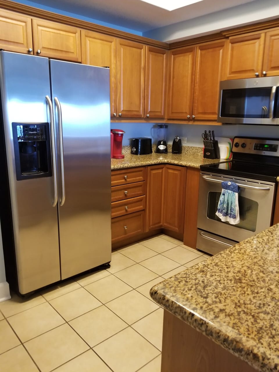 Kitchen with granite counters and stainless appliances  
