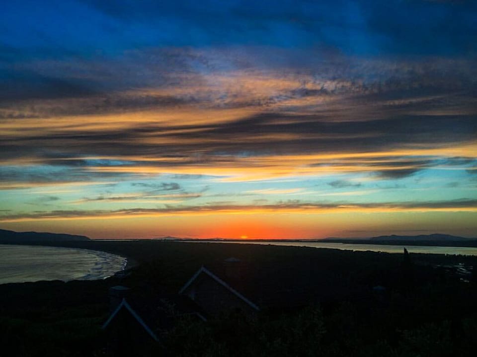 A rainbow Tuscan sunset from the upper terrace