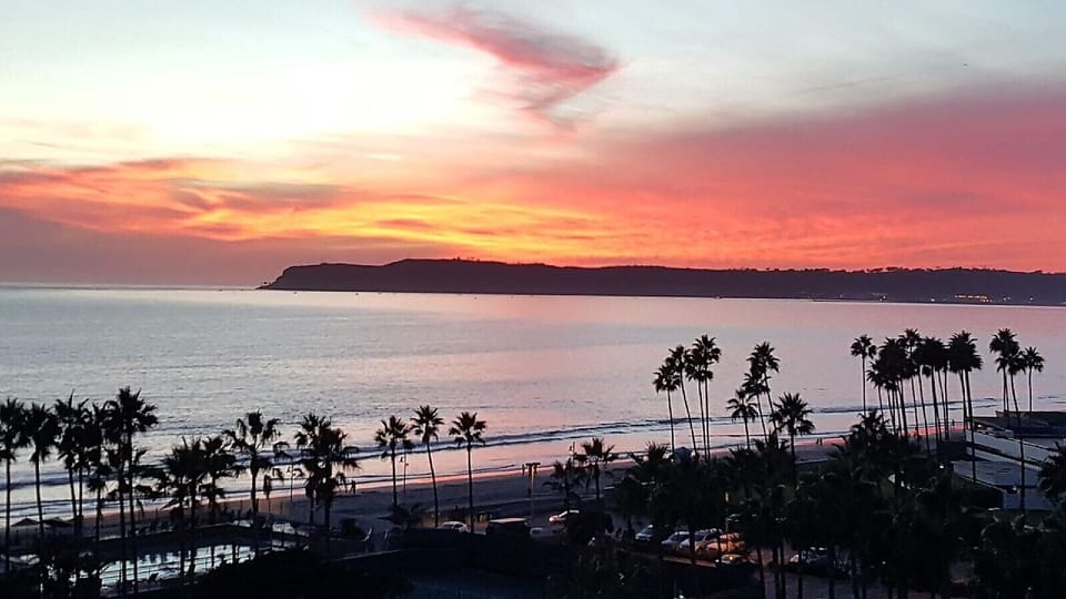 Incredible sunsets every evening, complex pool in lower left of photo. 