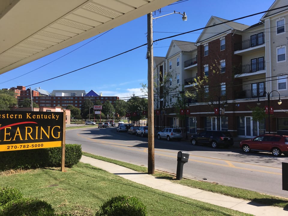 This is the view out the front door of WKU .