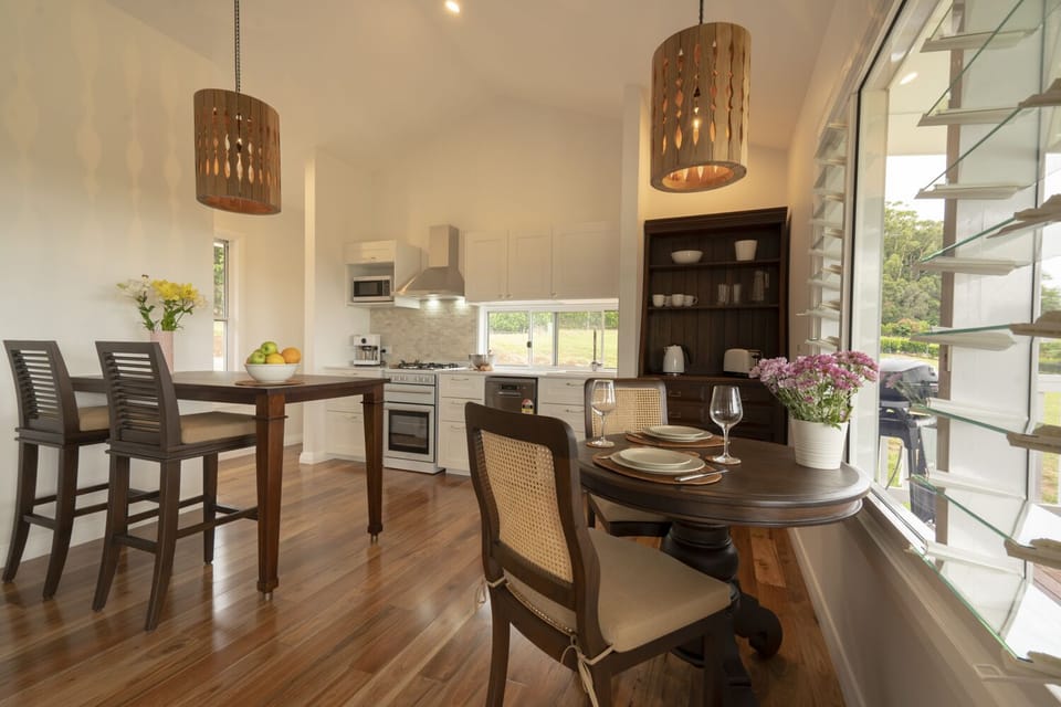 Formal dining by the picture windows or more casually at the breakfast bar