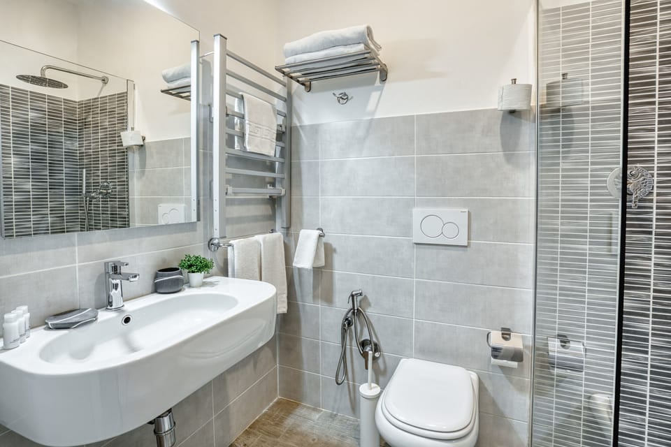 Double Room | Bathroom | Shower, rainfall showerhead, free toiletries, hair dryer