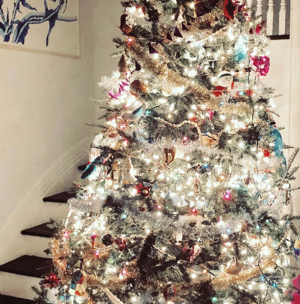 Annual holiday decorations! A picture postcard house for the holiday season..