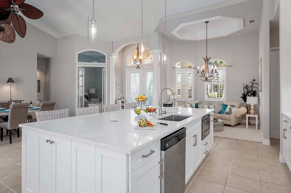 Large Island is Featured as the Center for Gathering and Entertaining