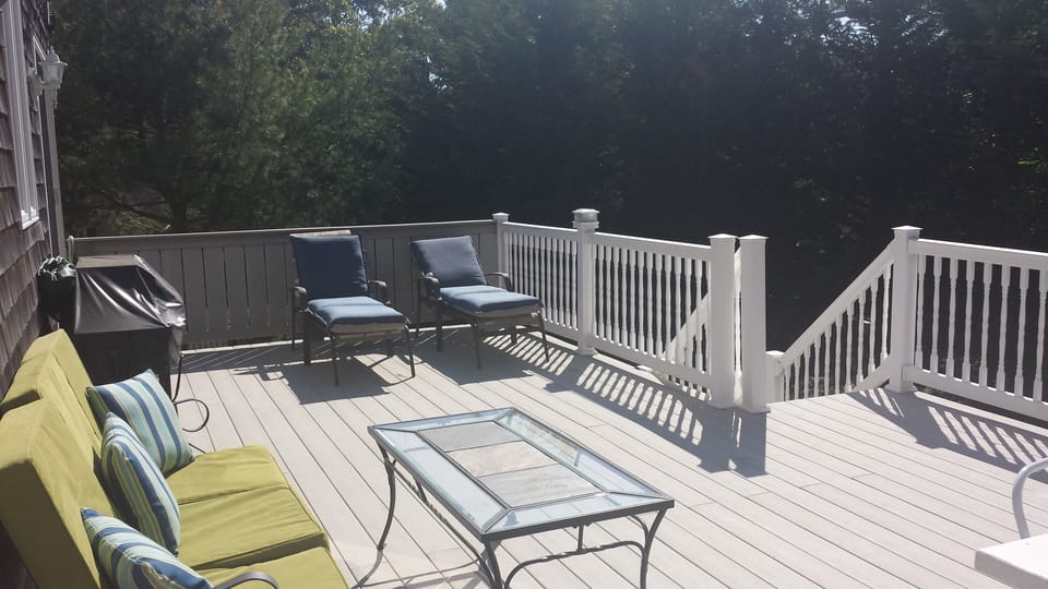 nice sunny deck with grill.  great place to relax after the beach.