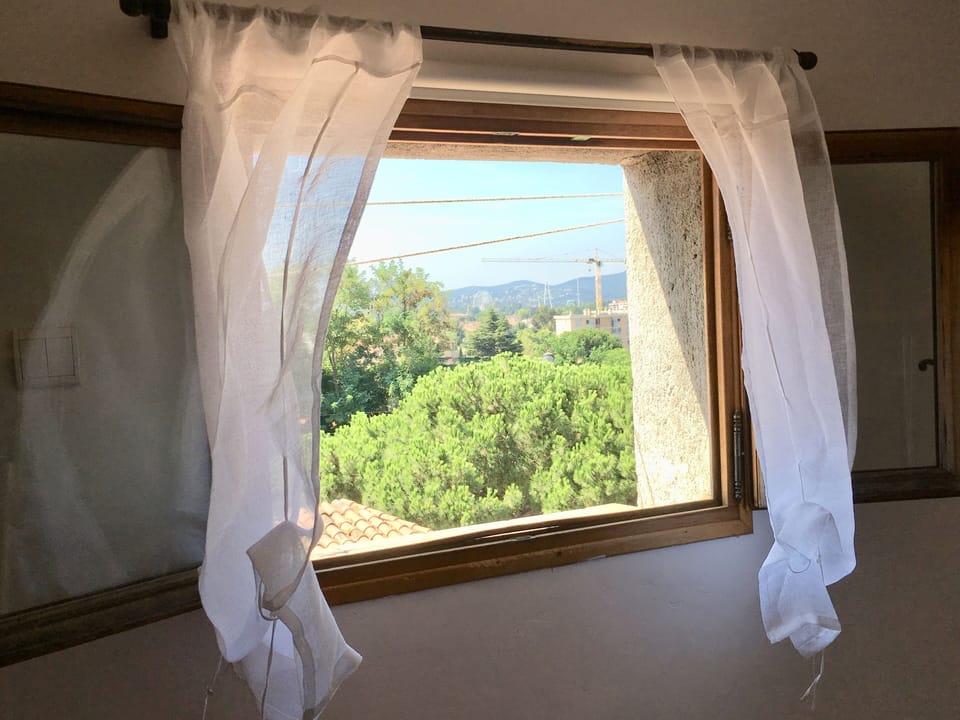 View from Kings size bedroom with a small view of the sea