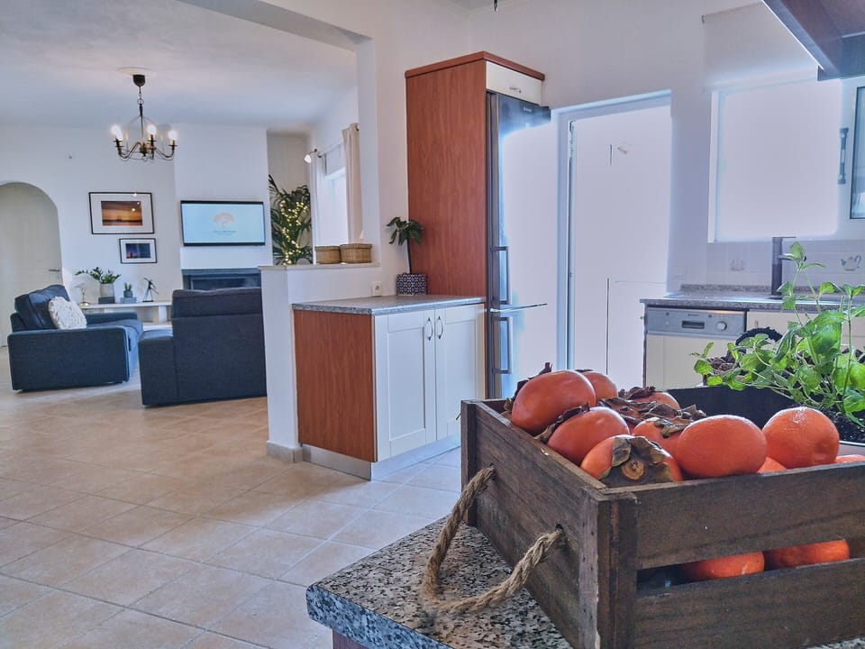 open plan kitchen and living room 