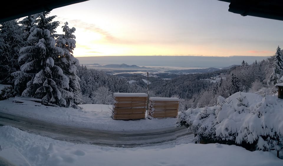 Snowy day from the balcony
