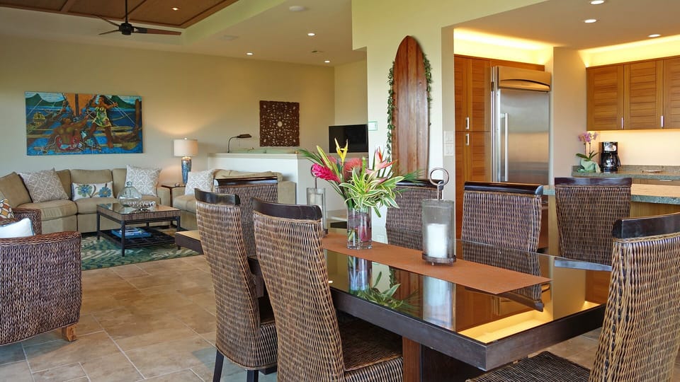 Enjoy the tasteful and inviting Hawaiian decor and furniture.