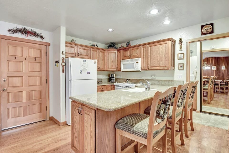 Kitchen bar with additional seating