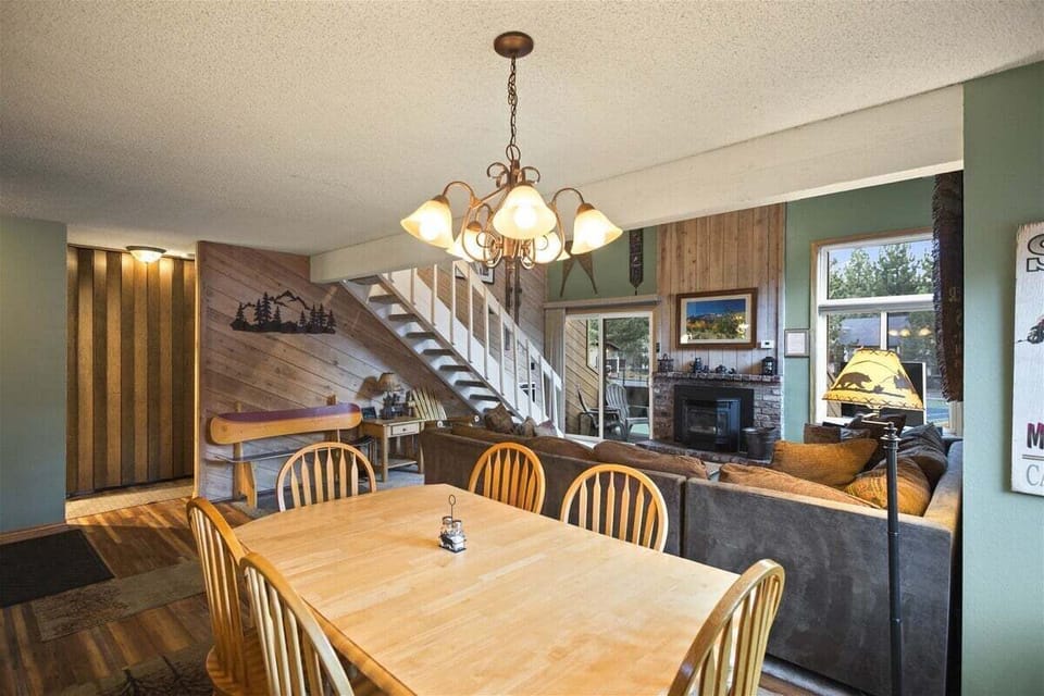 Dining Room towards living room and loft stairs