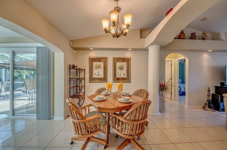 Open dining area with lanai views.