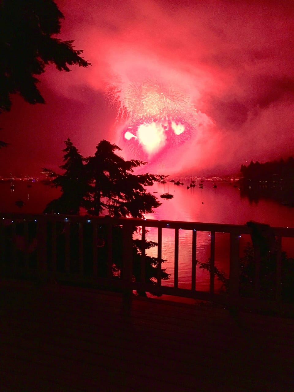 Vashon's Fireworks happen right in front of our deck