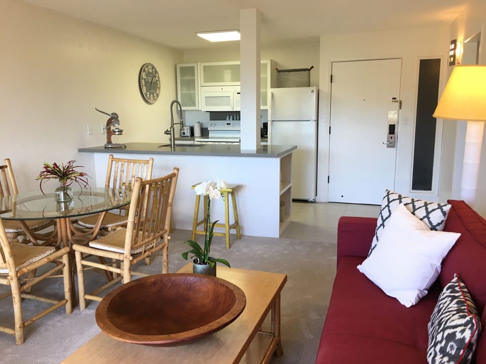 View to the newly remodeled kitchen
