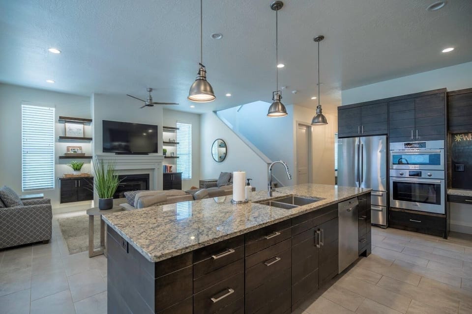 Kitchen stocked with appliances and utensils to make meal prep a breeze!
