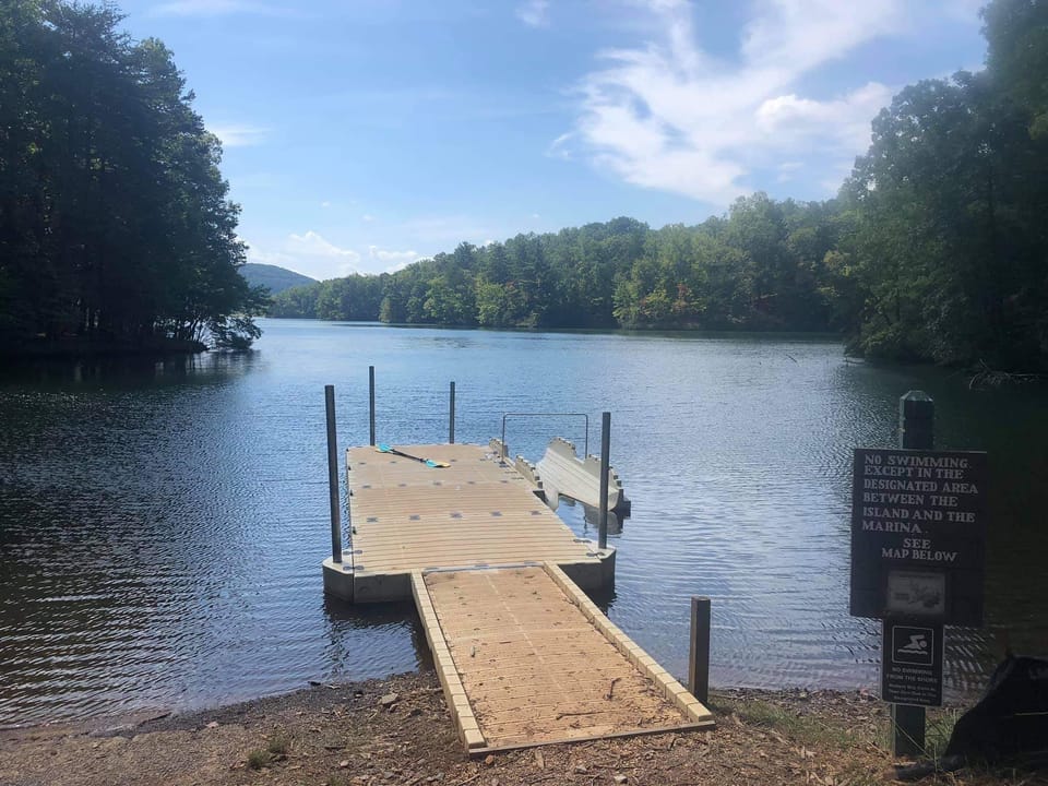Boat ramp on the lake.