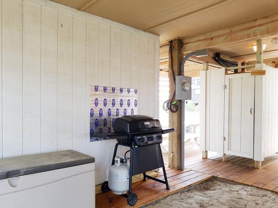 Gas Grill and Outdoor Shower