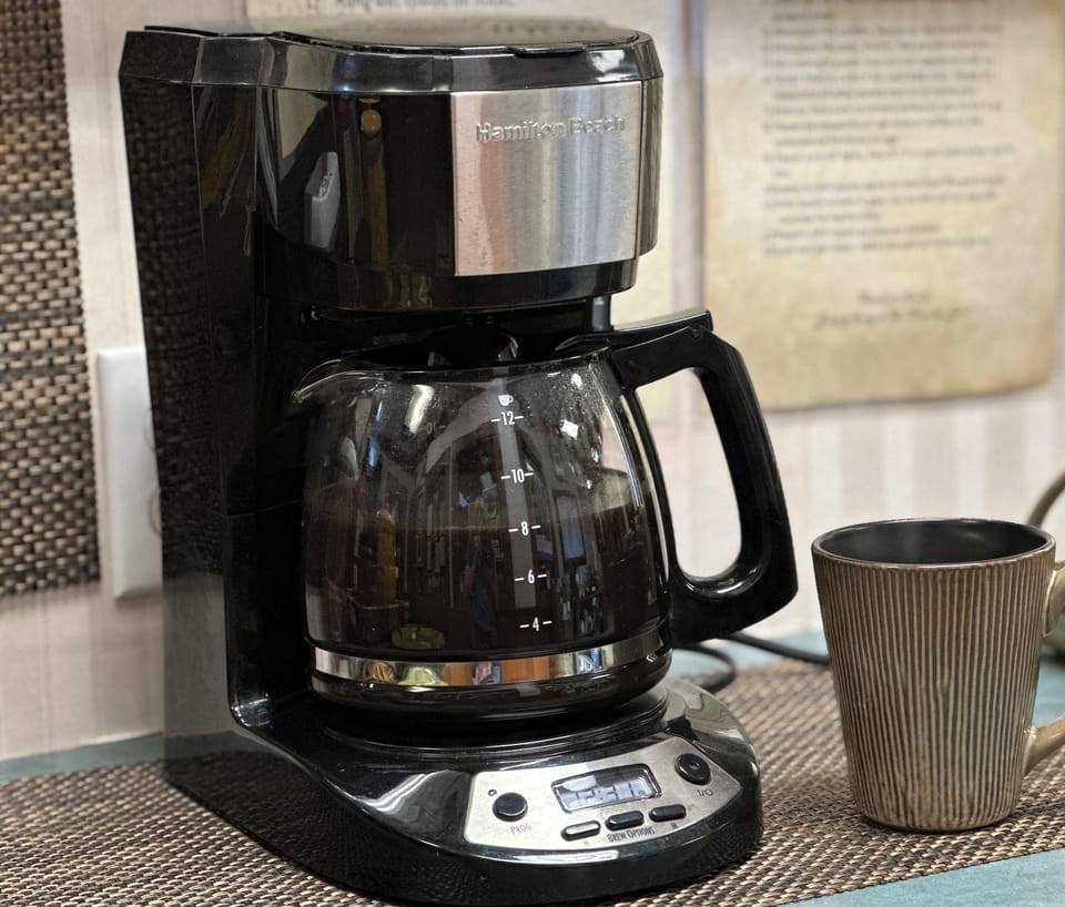 Self serve coffee and tea in the Hospitality Lobby.