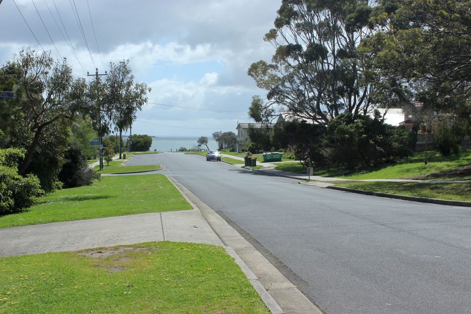 Water views from front of complex
