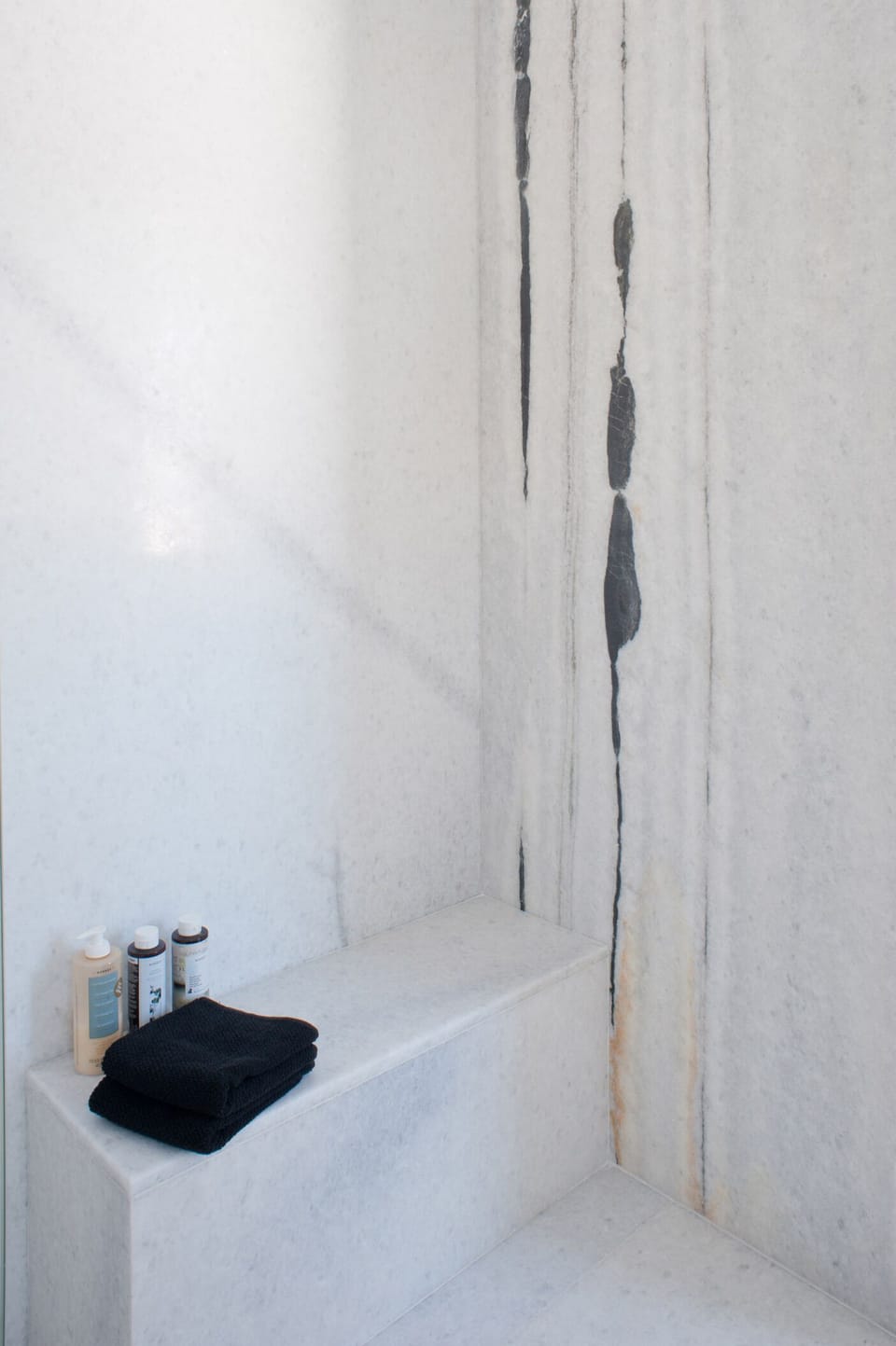 Another view of the marble shower