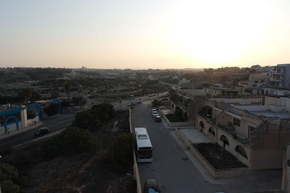 The view from the balcony at dusk - a glass of wine perhaps?