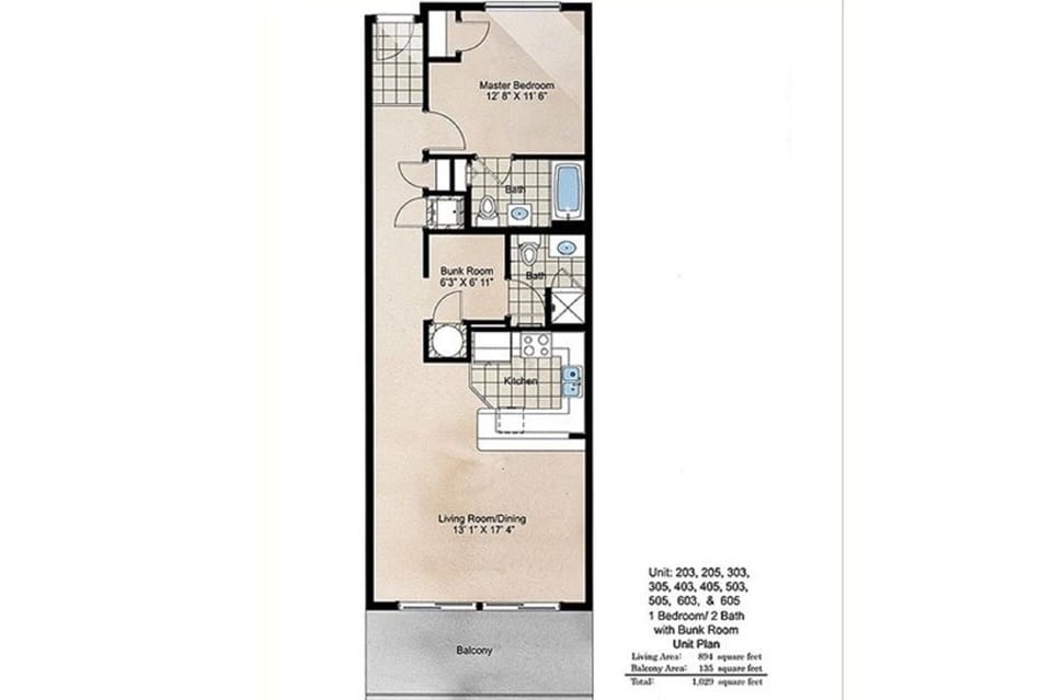 Destin West Gulfside #605: Floor Plan