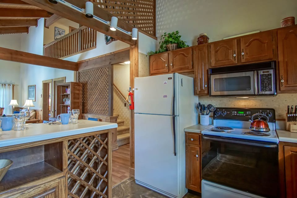The kitchen is located on the main level.