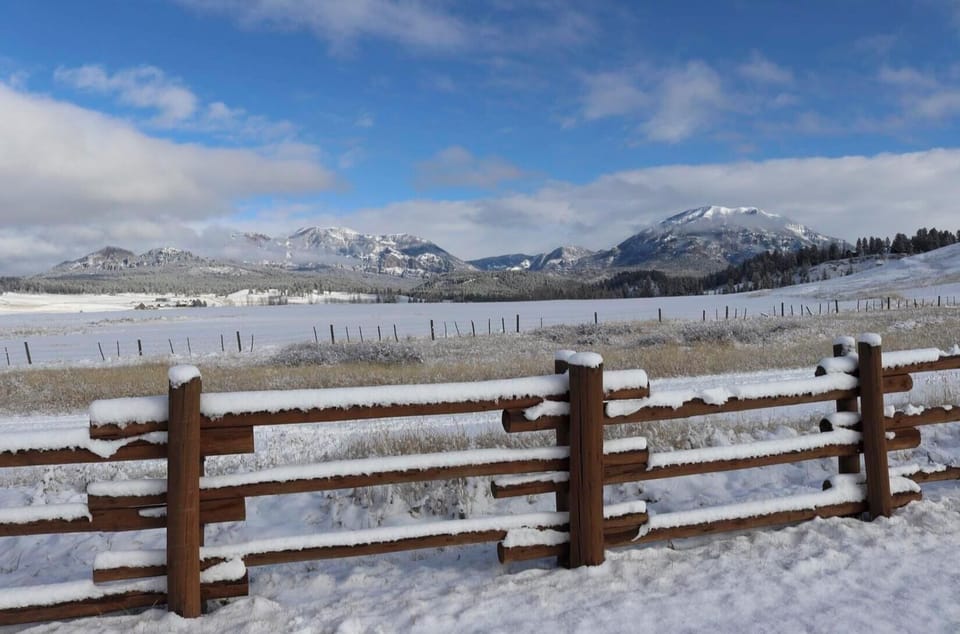 Snowcapped mountain view